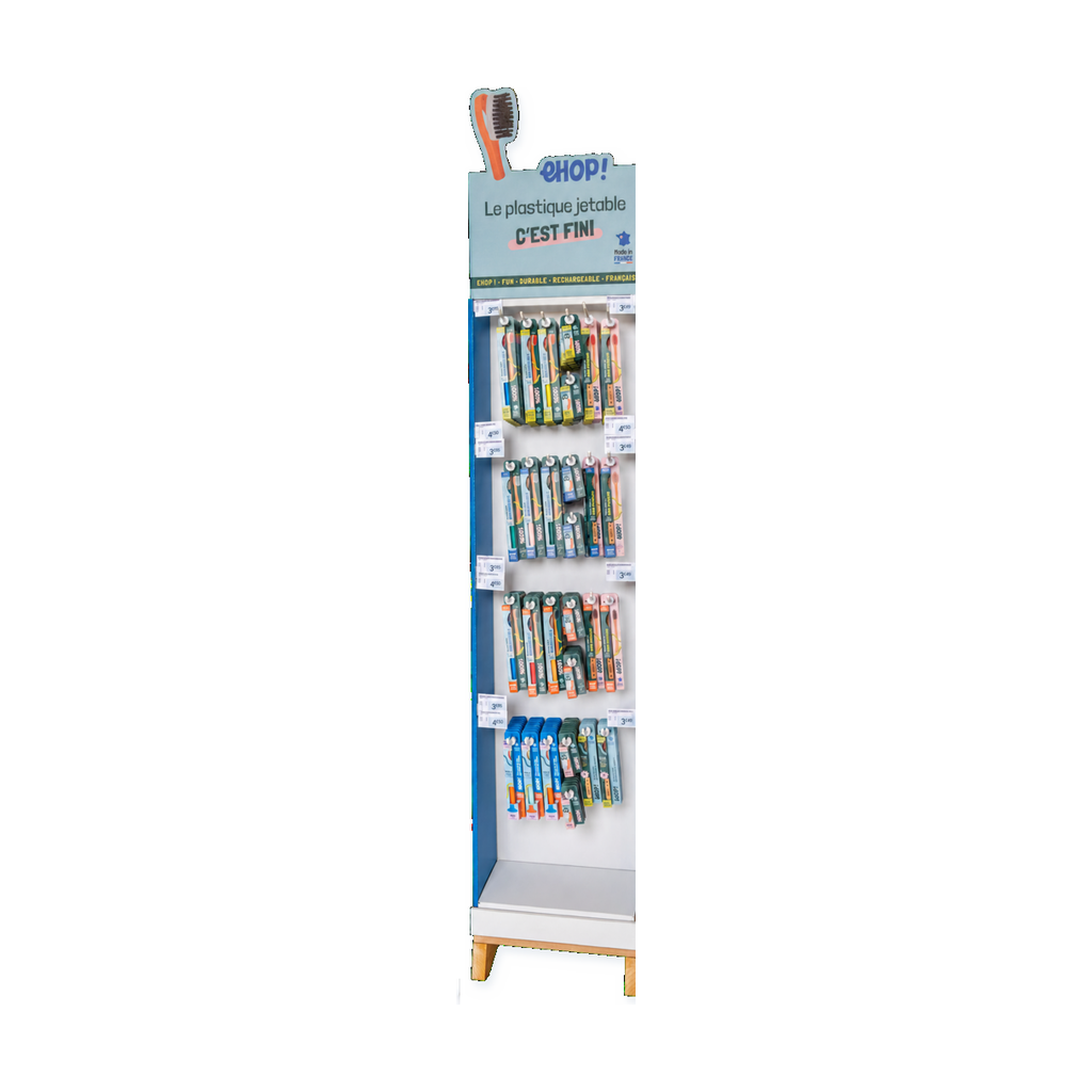 PLV - Box - ehop - carton - 1/8 de palette - brosse à dents - rechargeable
